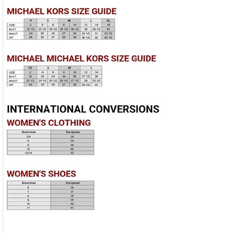 michael kors big kid size chart|michael kors sneakers size chart.